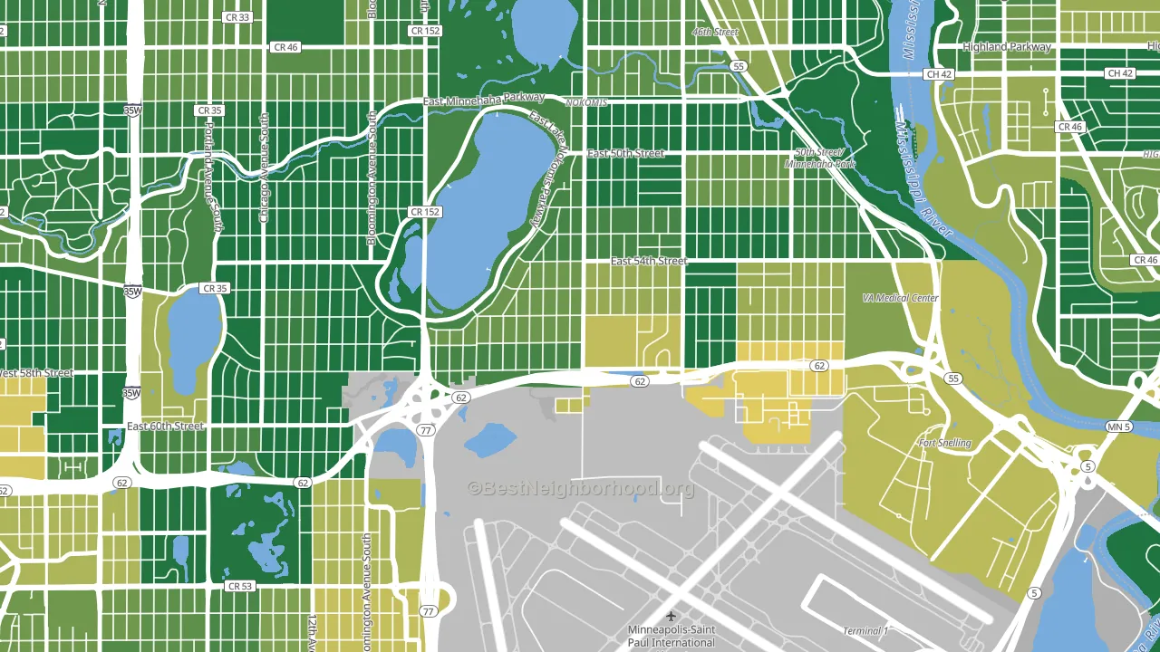 Wenonah, Minneapolis, MN block-group voter-turnout map