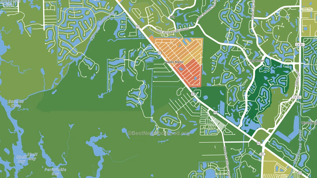 Wentworth Estates, Naples, FL block-group voter-turnout map