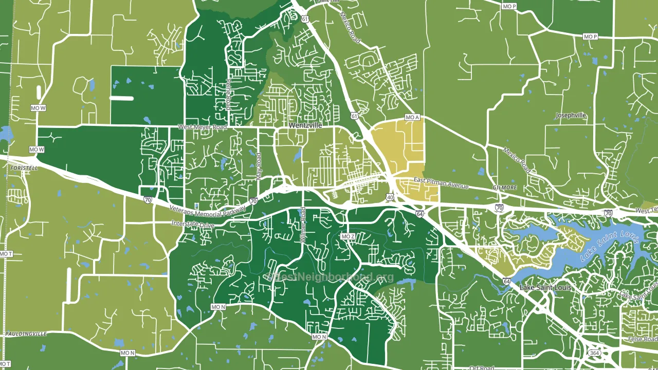 Wentzville, MO block-group voter-turnout map
