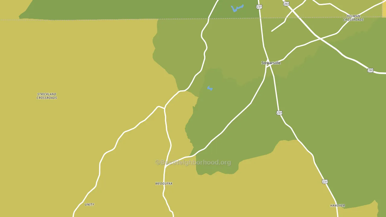 Weogufka, AL block-group voter-turnout map