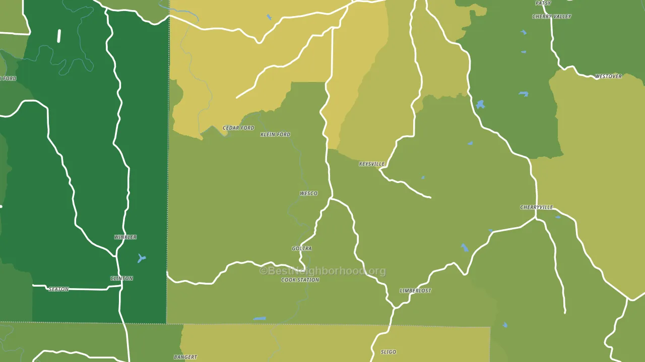 Wesco, MO block-group voter-turnout map