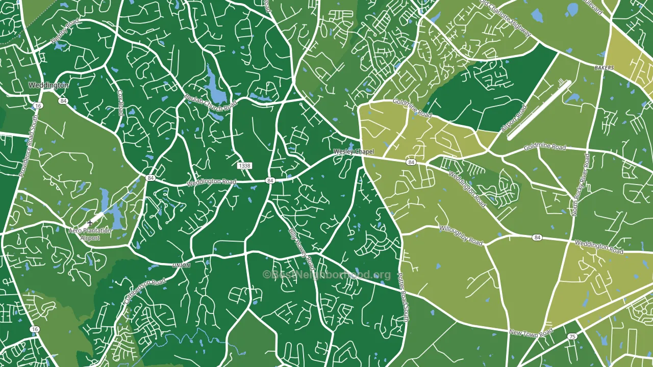 Wesley Chapel, NC block-group voter-turnout map