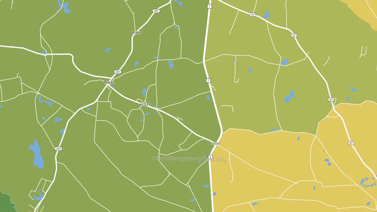 Wesley, GA block-group voter-turnout map