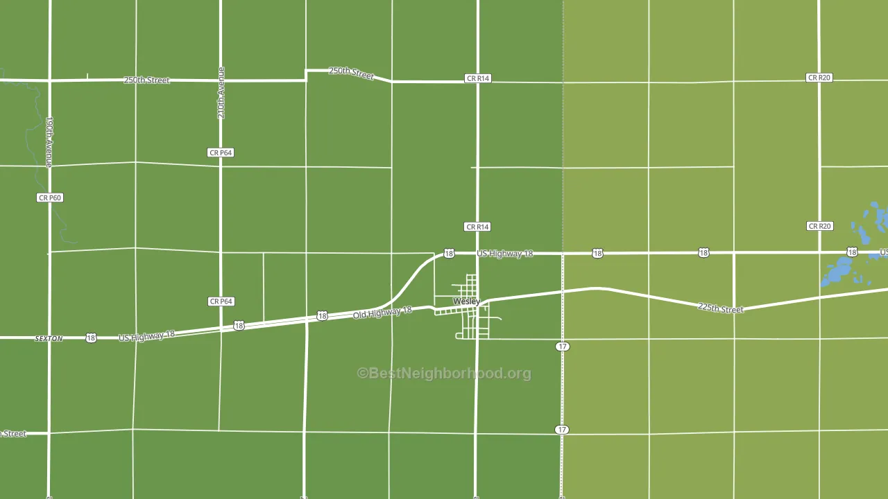 Wesley, IA block-group voter-turnout map