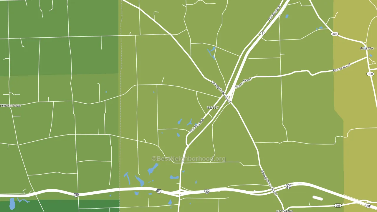 Wesley, PA block-group voter-turnout map