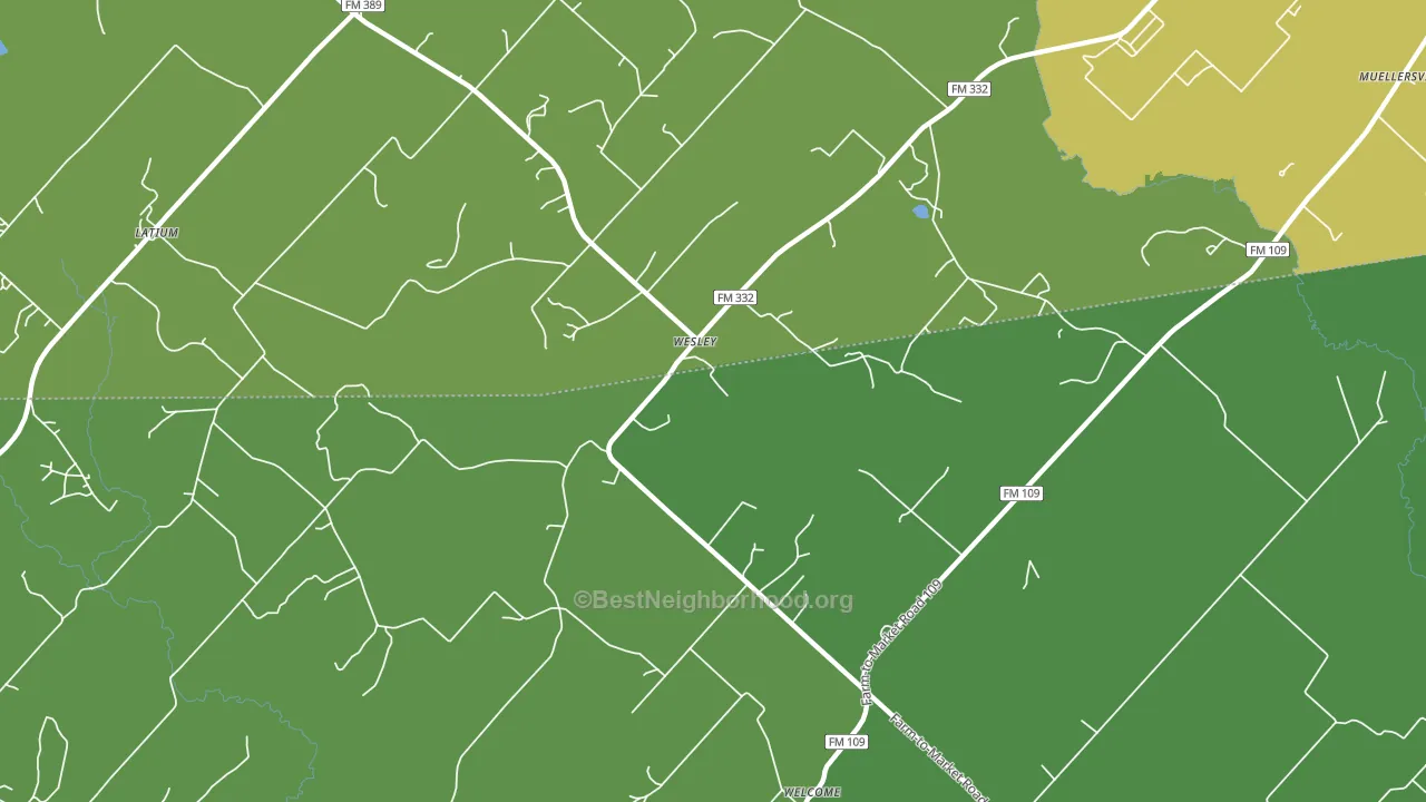 Wesley, TX block-group voter-turnout map