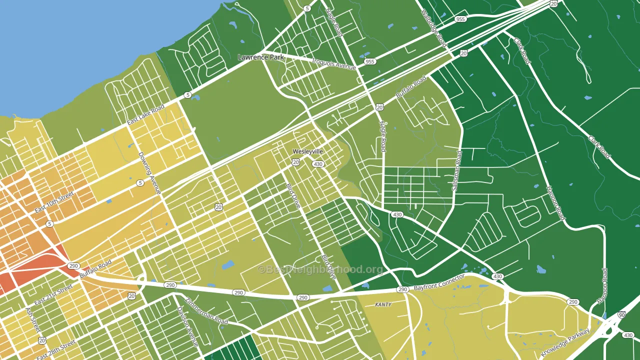 Wesleyville, PA block-group voter-turnout map