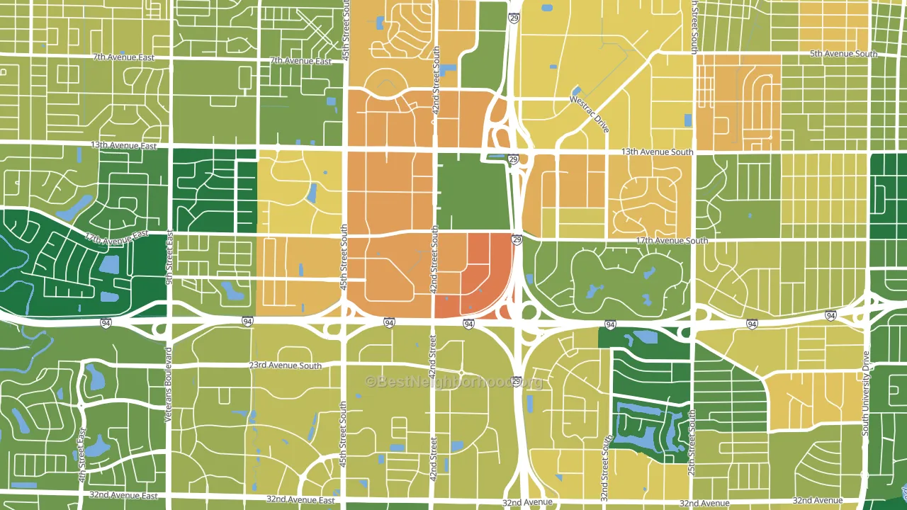 West Acres, Fargo, ND block-group voter-turnout map