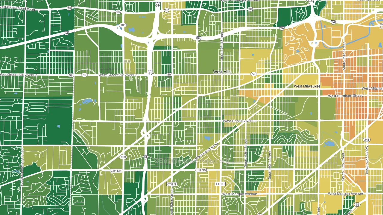 West Allis, WI block-group voter-turnout map