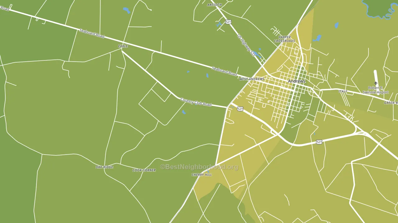 West Andrews, SC block-group voter-turnout map