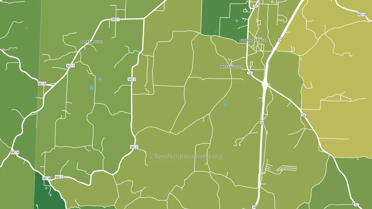 West Aurora, MO block-group voter-turnout map