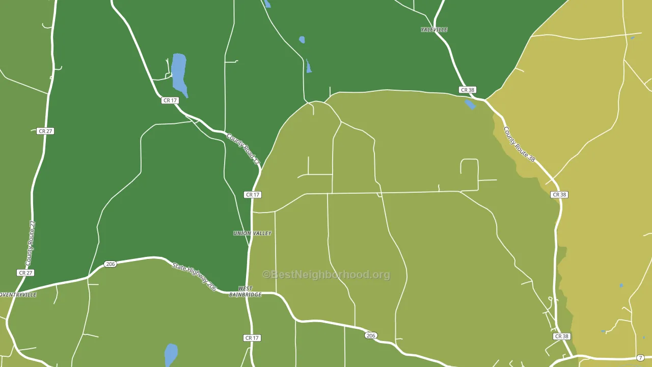 West Bainbridge, NY block-group voter-turnout map