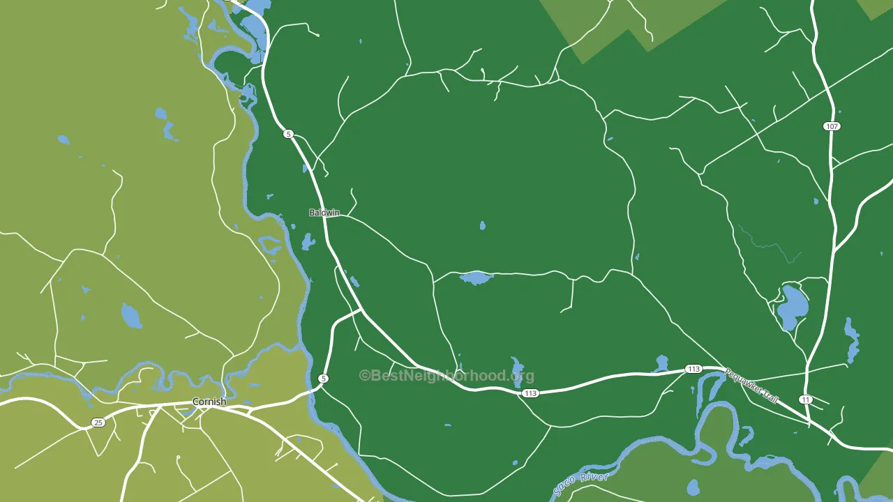 West Baldwin, ME block-group voter-turnout map