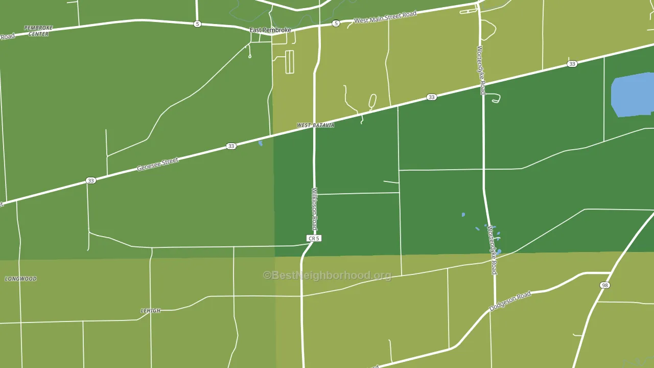 West Batavia, NY block-group voter-turnout map