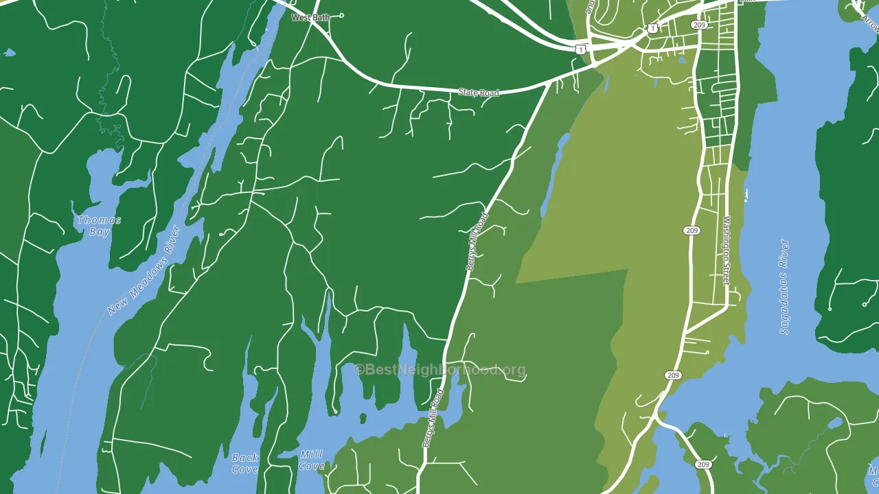 West Bath, ME block-group voter-turnout map