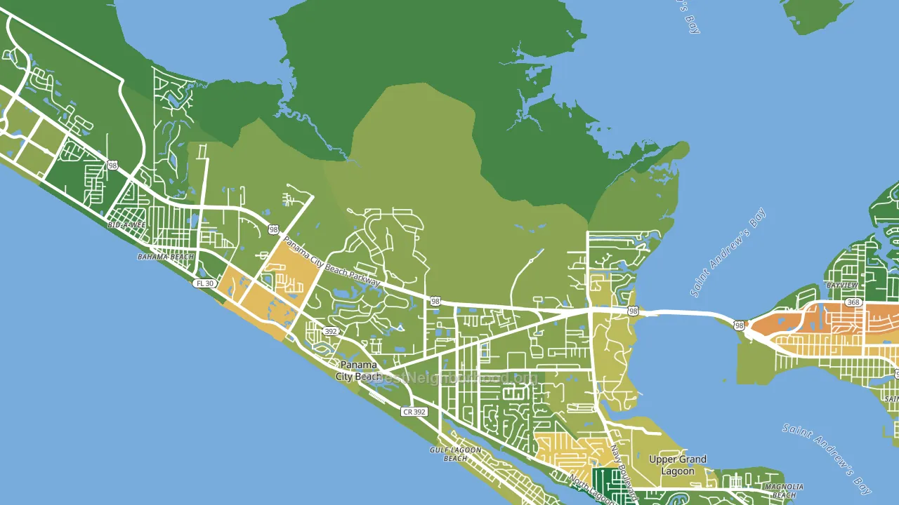 West Bay, FL block-group voter-turnout map