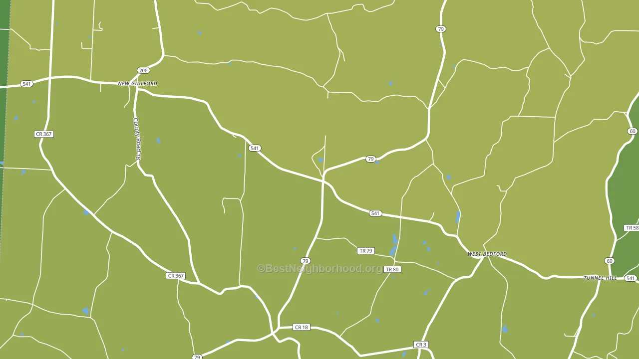 West Bedford, OH block-group voter-turnout map