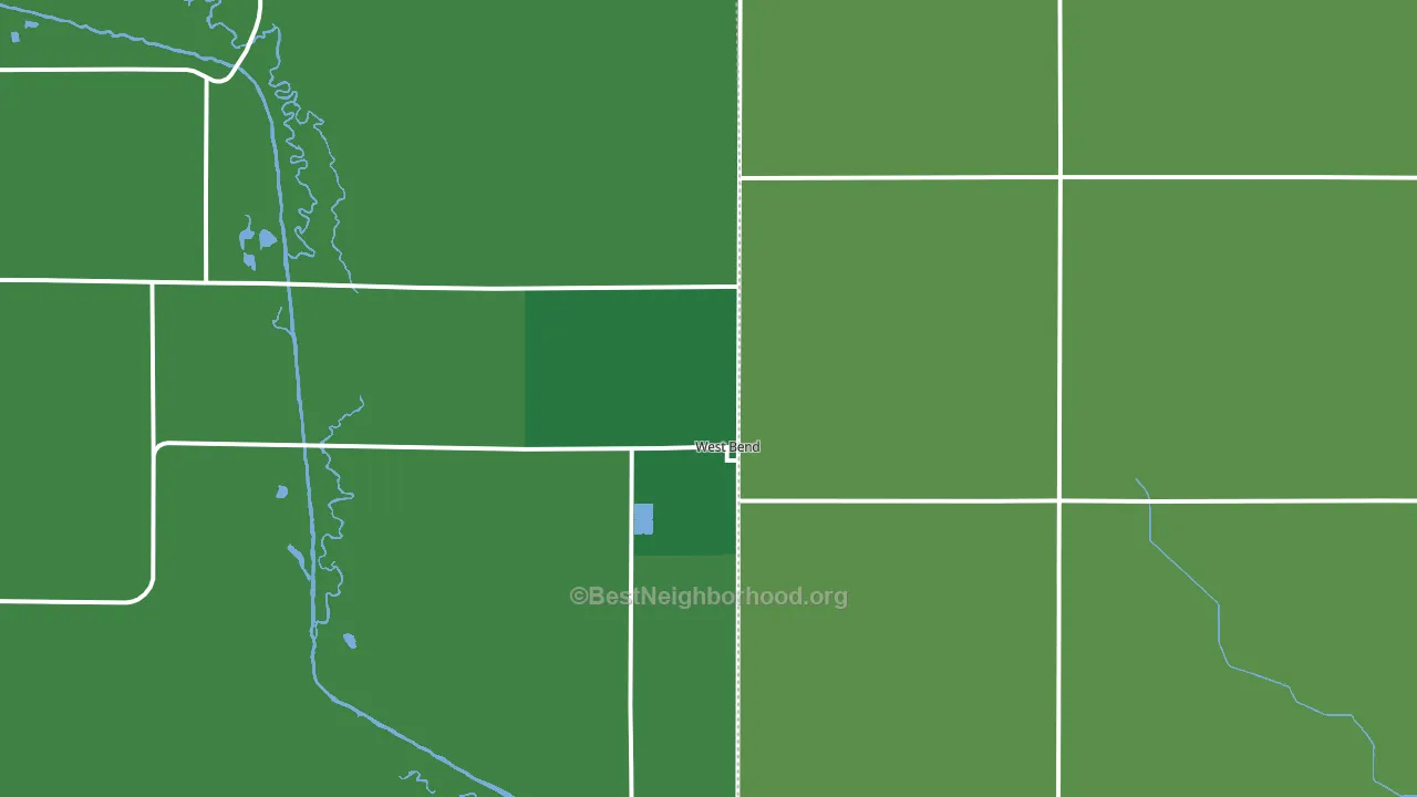 West Bend, IA block-group voter-turnout map