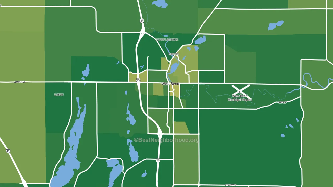 West Bend, WI block-group voter-turnout map