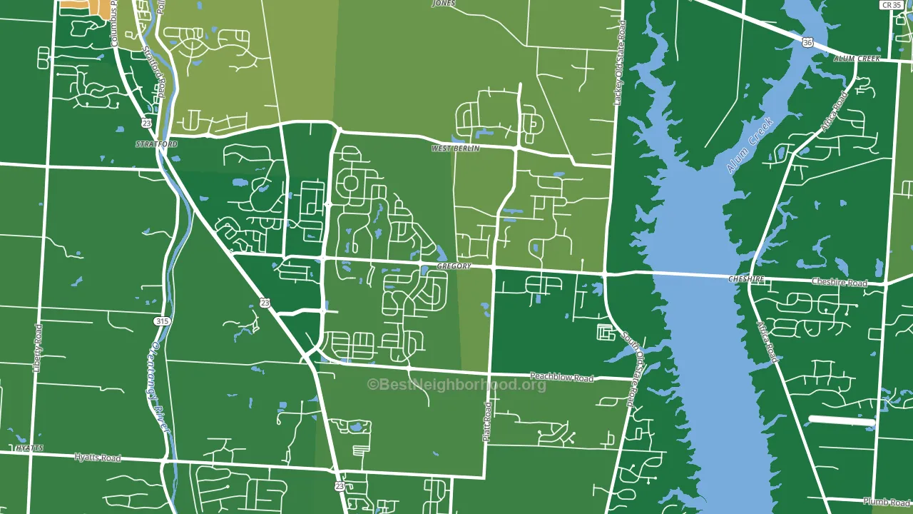 West Berlin, OH block-group voter-turnout map