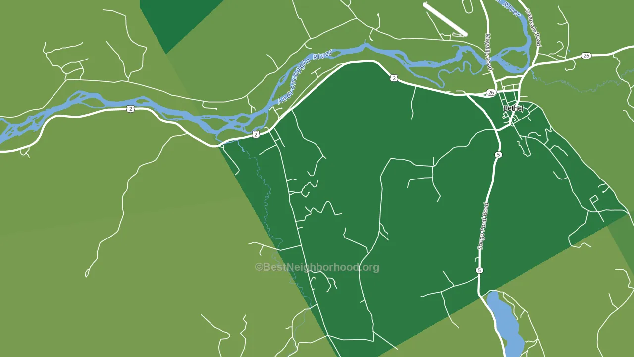 West Bethel, ME block-group voter-turnout map