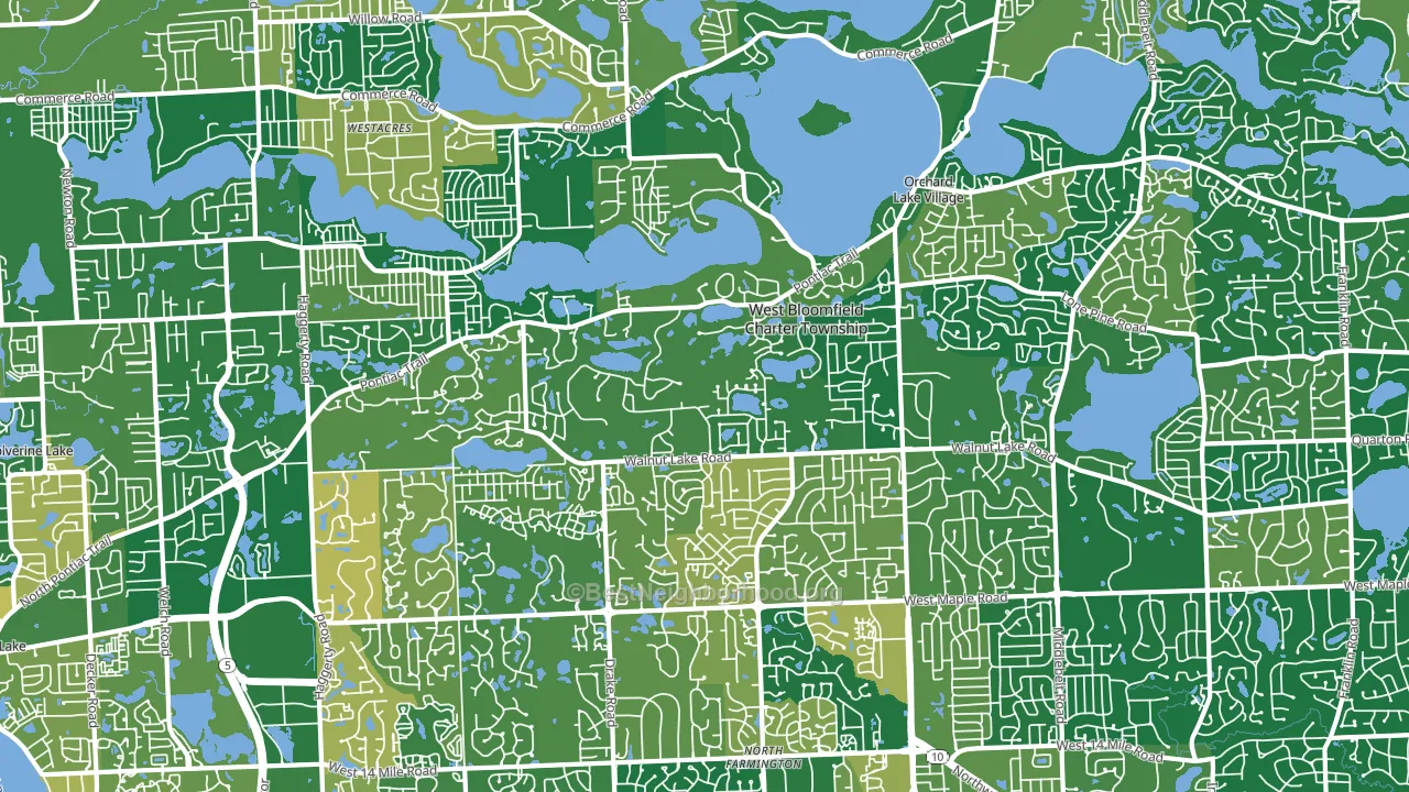 West Bloomfield, MI block-group voter-turnout map