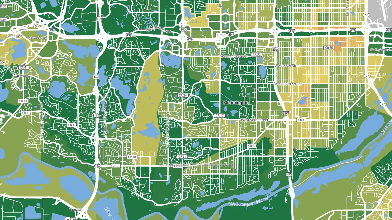 West Bloomington, Bloomington, MN block-group voter-turnout map