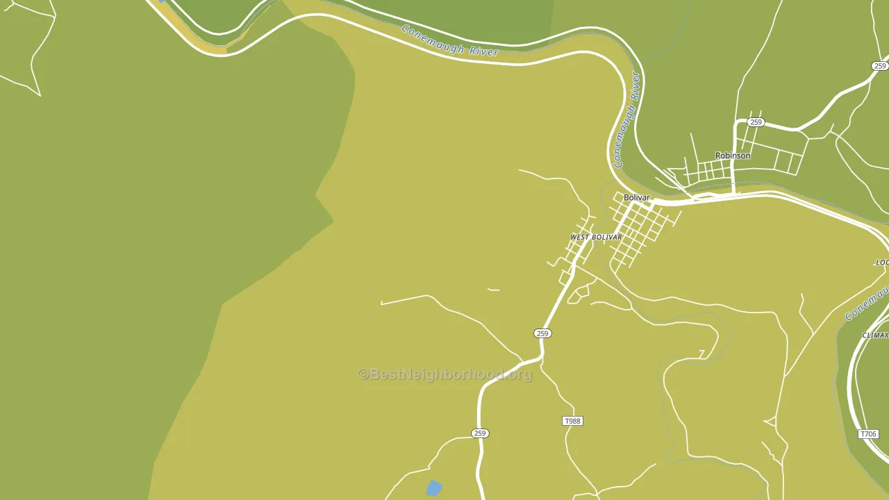 West Bolivar, PA block-group voter-turnout map