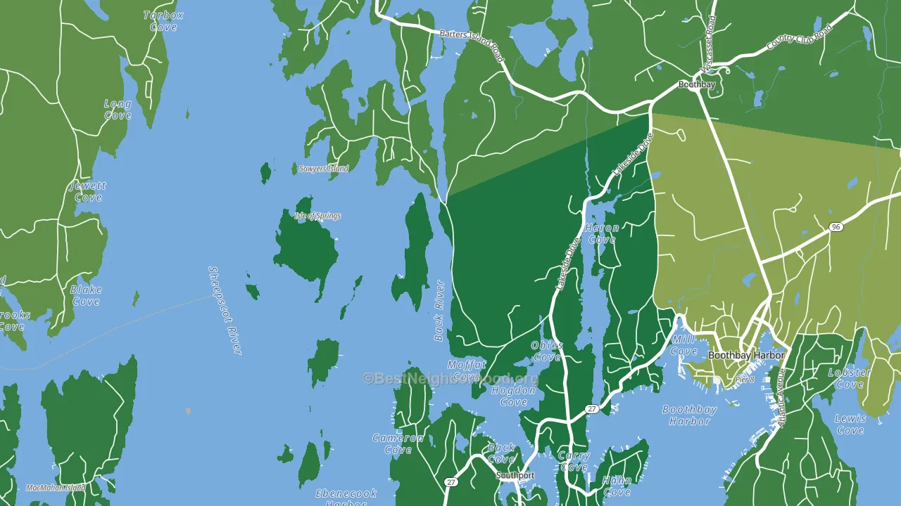 West Boothbay Harbor, ME block-group voter-turnout map