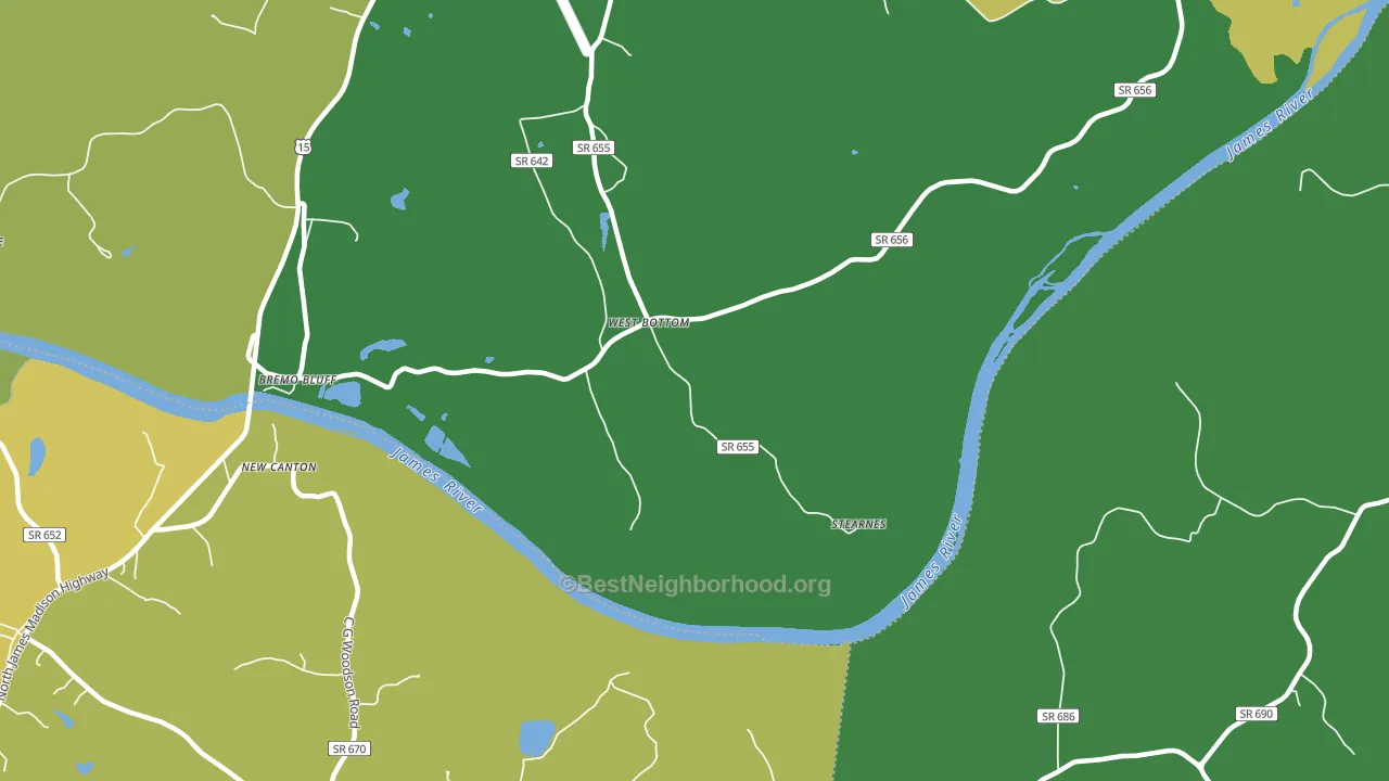 West Bottom, VA block-group voter-turnout map
