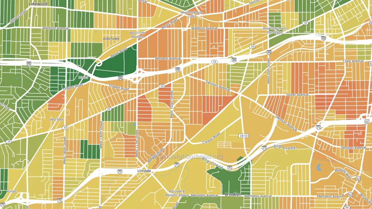 West Boulevard, Cleveland, OH block-group voter-turnout map