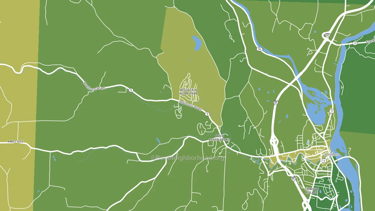 West Brattleboro, VT block-group voter-turnout map