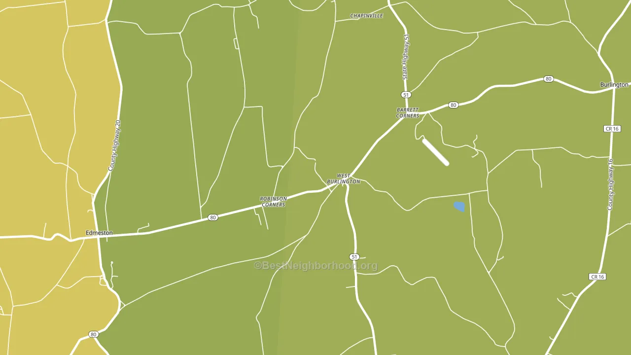 West Burlington, NY block-group voter-turnout map