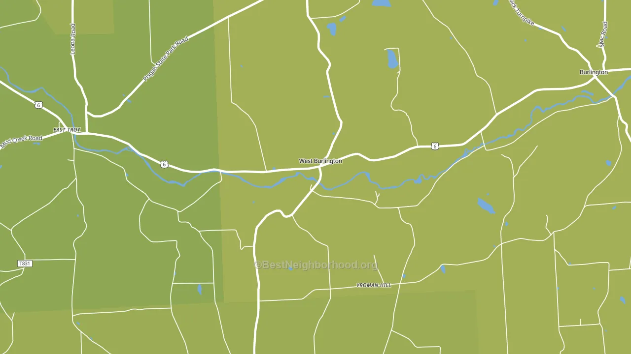 West Burlington, PA block-group voter-turnout map