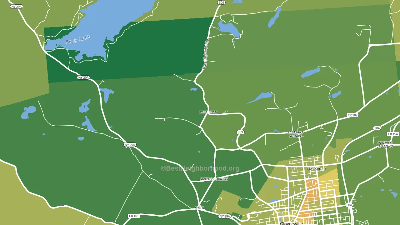 West Bush, NY block-group voter-turnout map