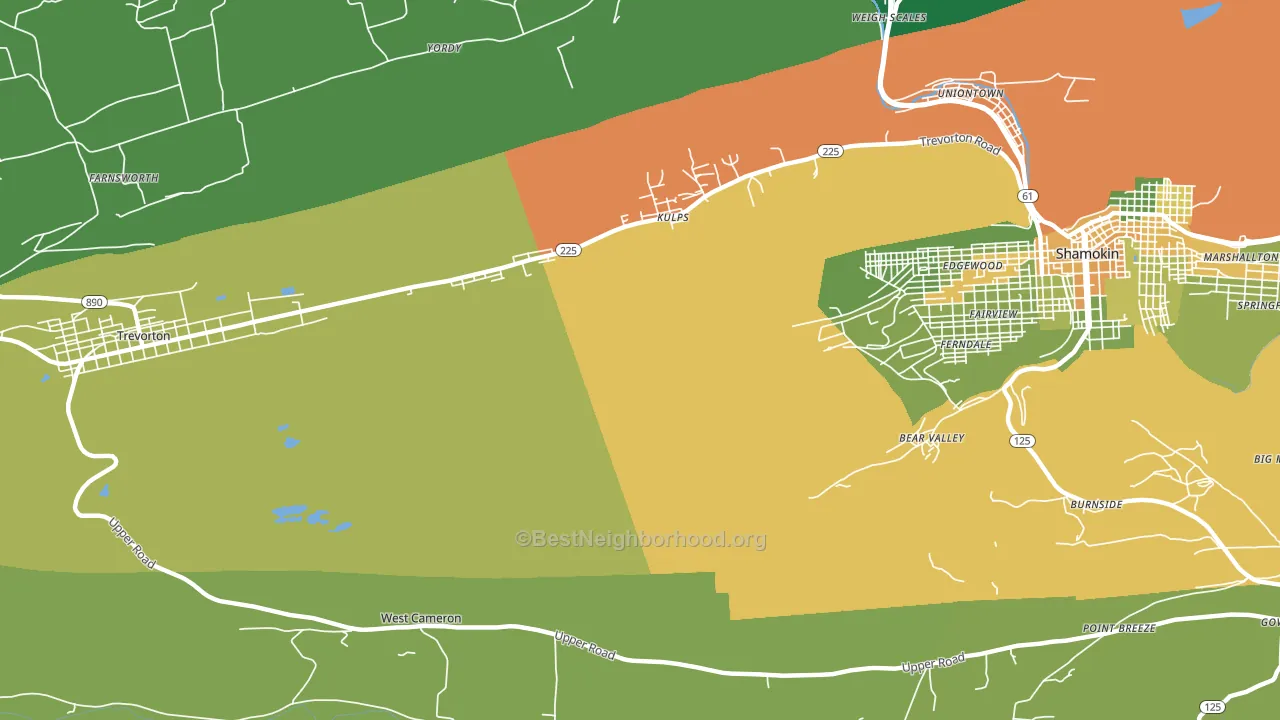 West Cameron, PA block-group voter-turnout map