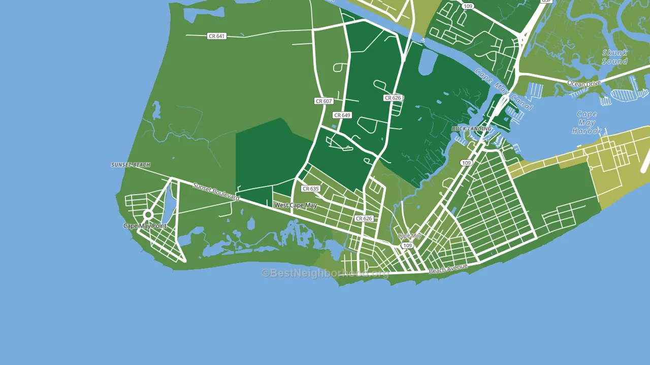 West Cape May, NJ block-group voter-turnout map