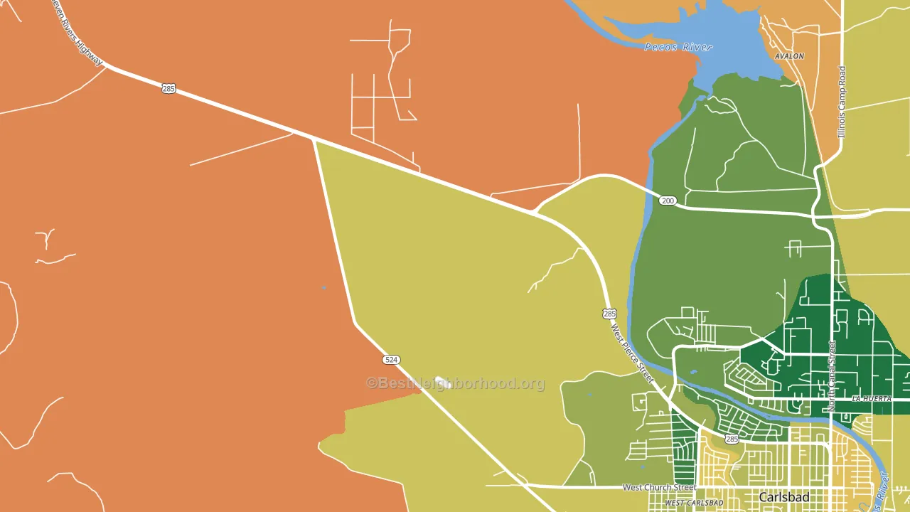 West Carlsbad, NM block-group voter-turnout map