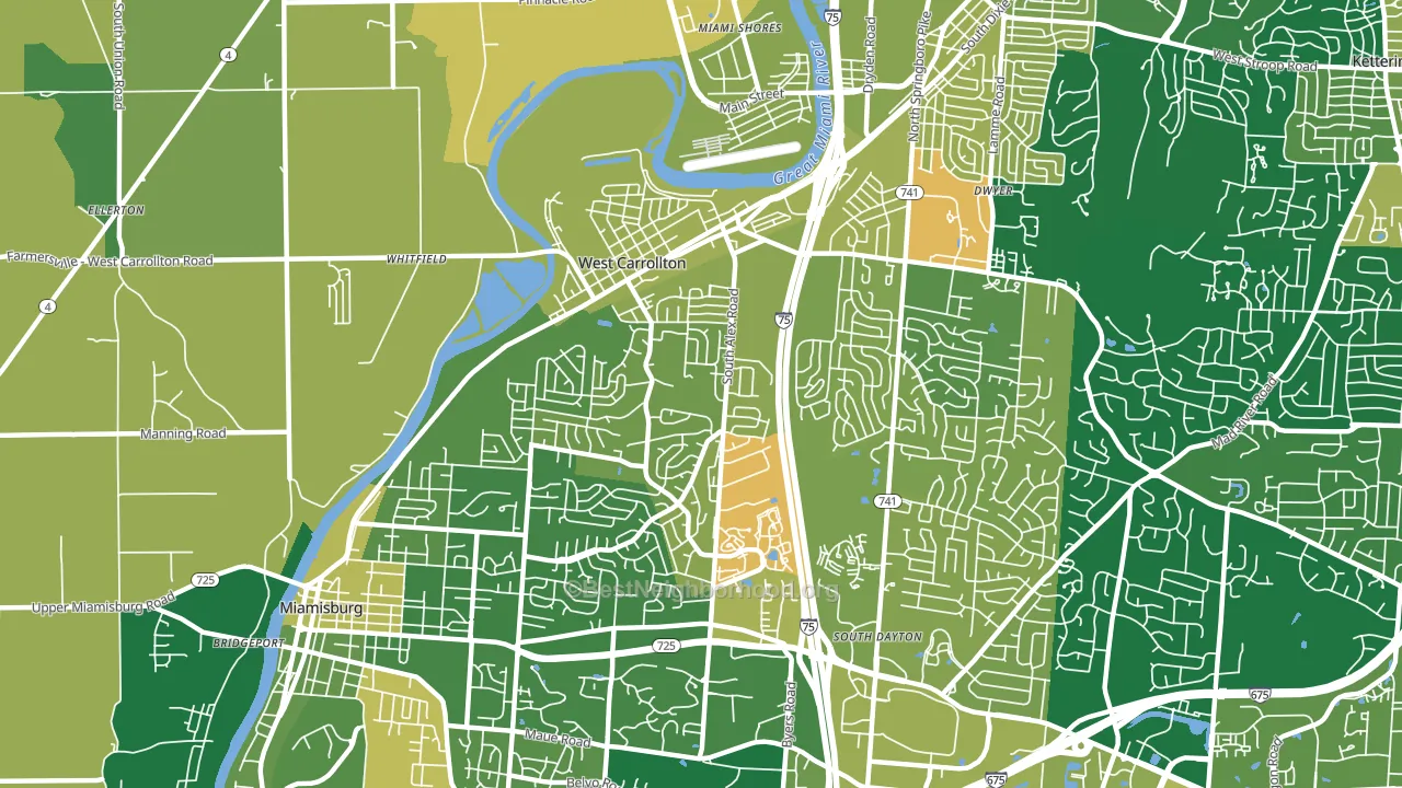 West Carrollton, OH block-group voter-turnout map