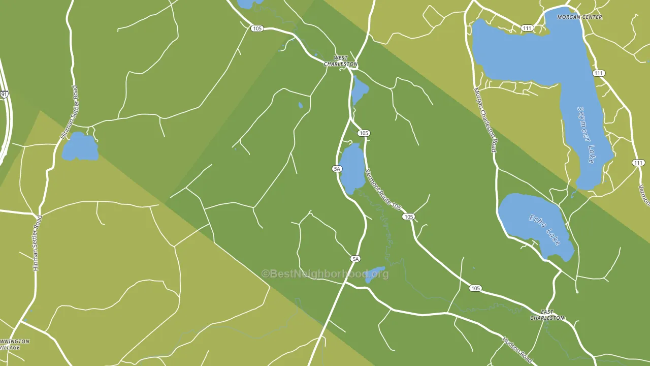 West Charleston, VT block-group voter-turnout map
