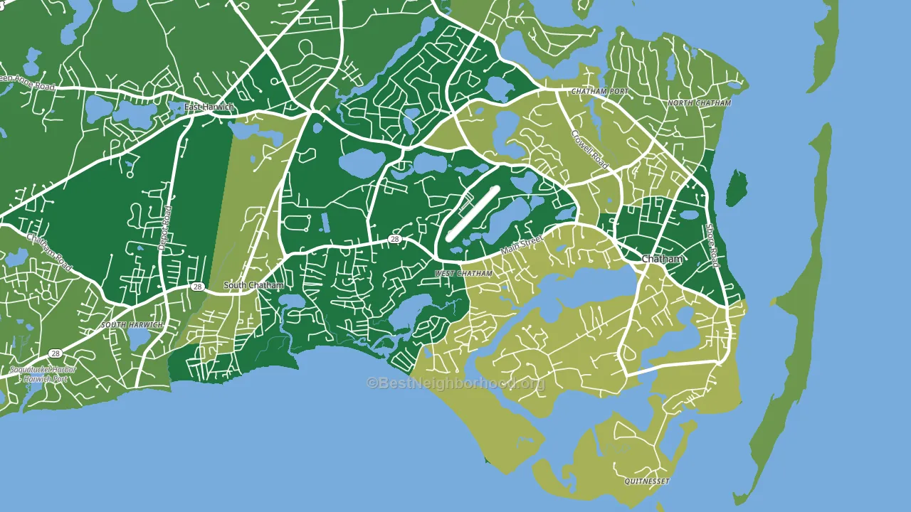 West Chatham, MA block-group voter-turnout map