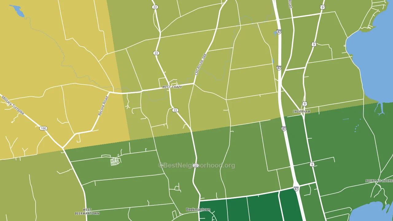 West Chazy, NY block-group voter-turnout map