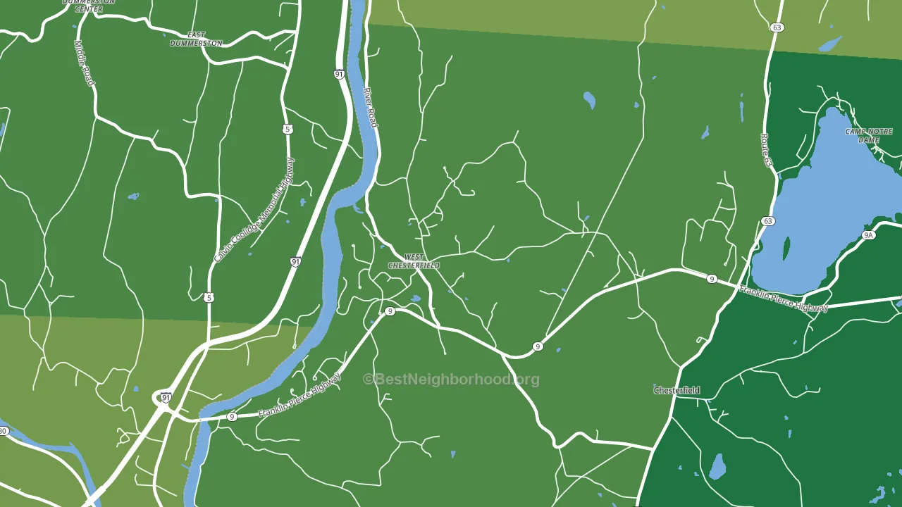 West Chesterfield, NH block-group voter-turnout map