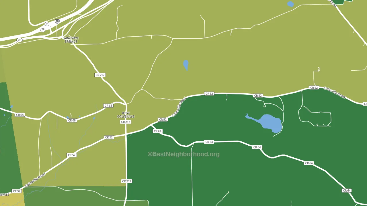 West Colesville, NY block-group voter-turnout map