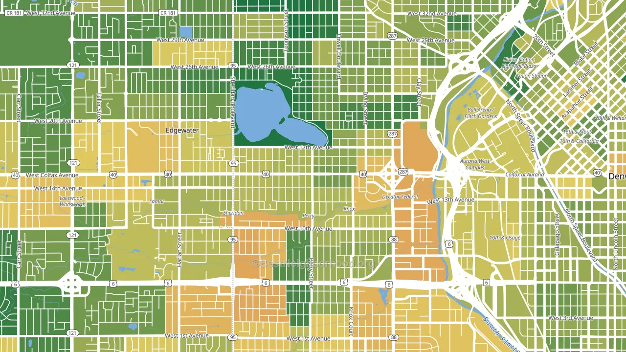West Colfax, Denver, CO block-group voter-turnout map