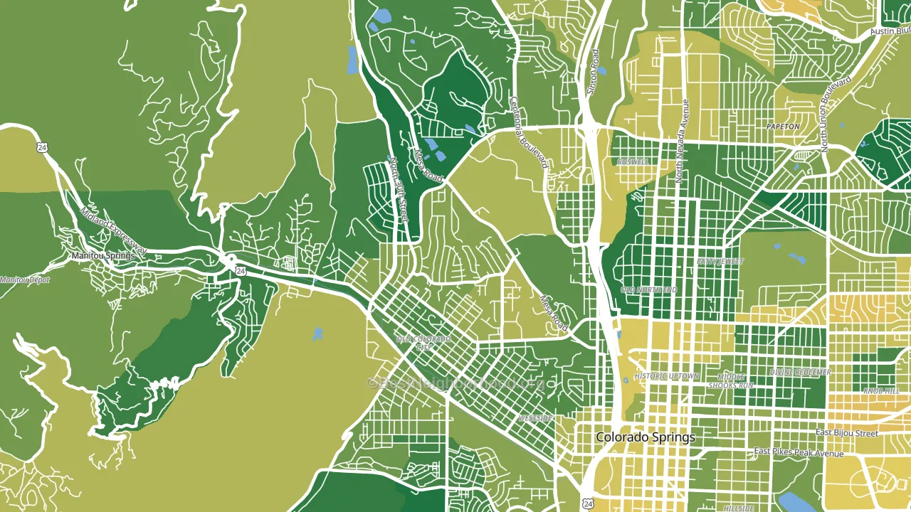 West Colorado Springs, Colorado Springs, CO block-group voter-turnout map