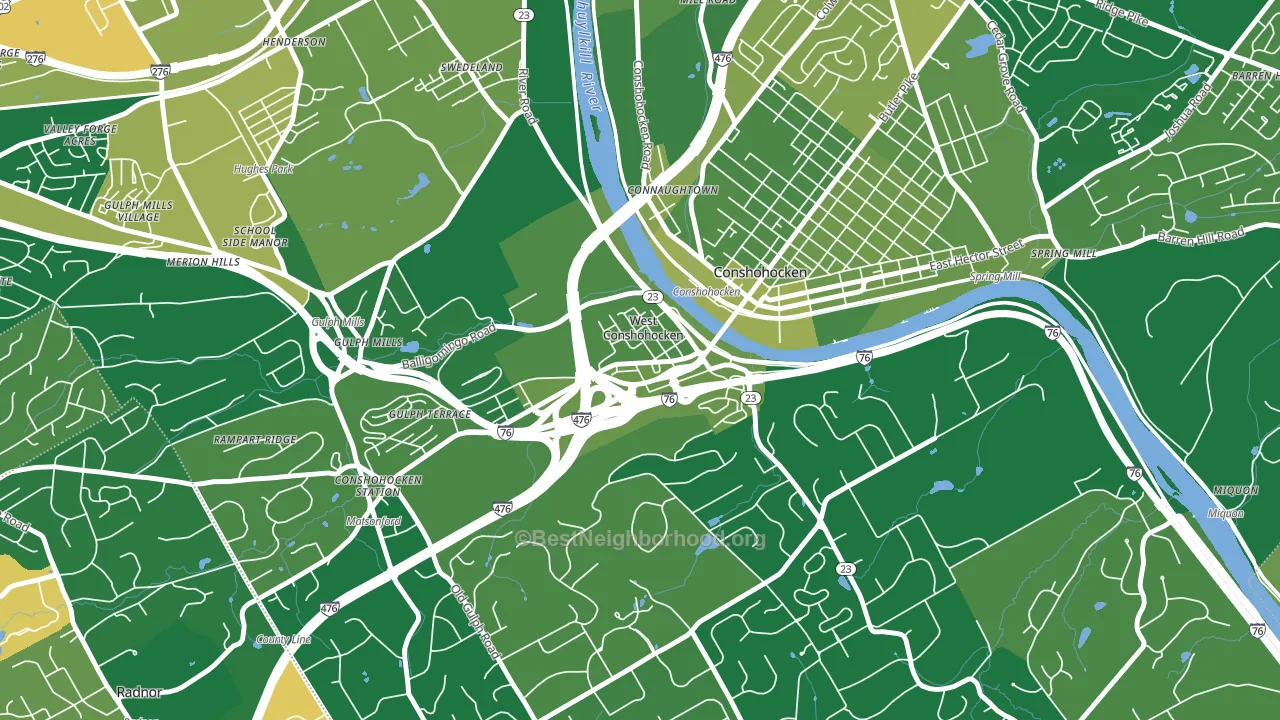 West Conshohocken, PA block-group voter-turnout map