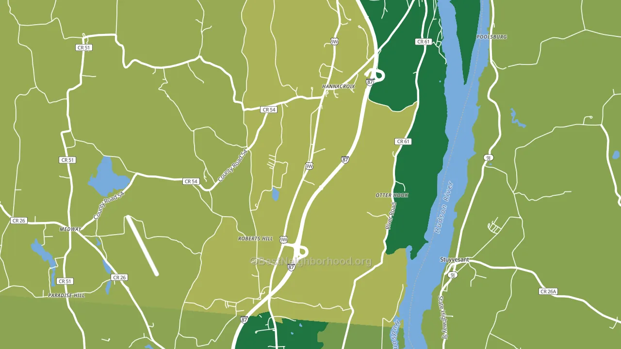 West Coxsackie, NY block-group voter-turnout map