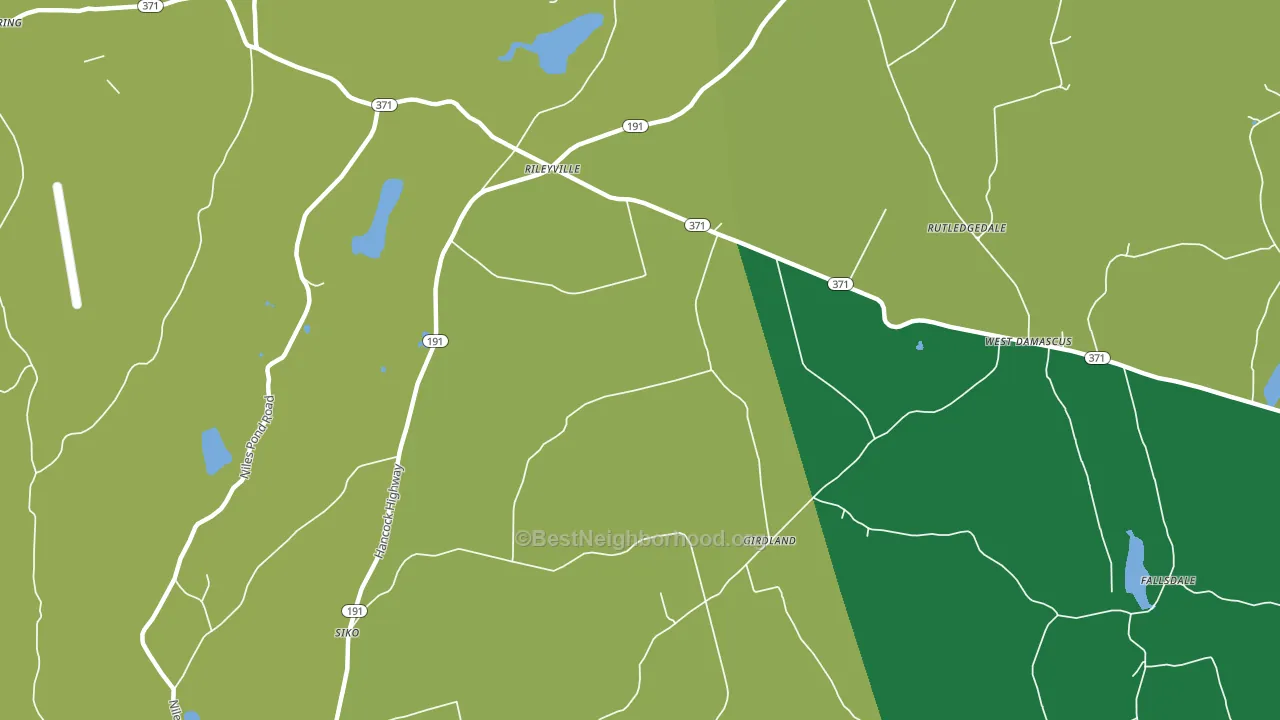 West Damascus, PA block-group voter-turnout map