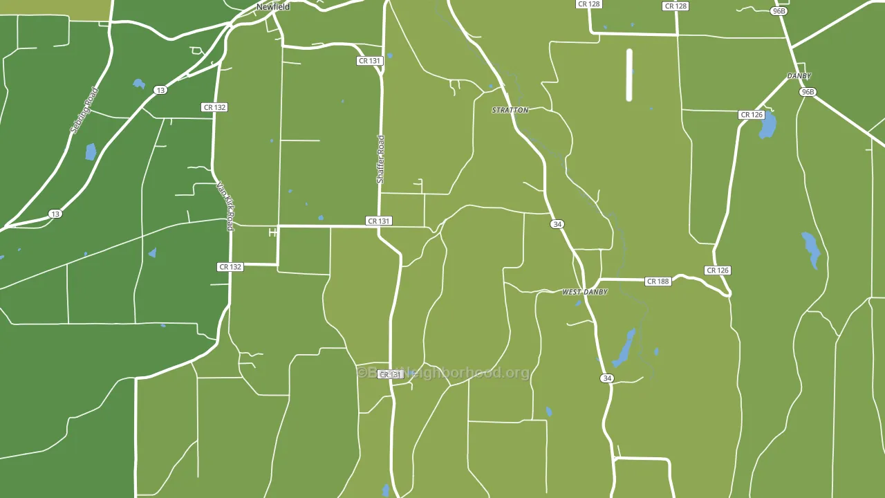 West Danby, NY block-group voter-turnout map